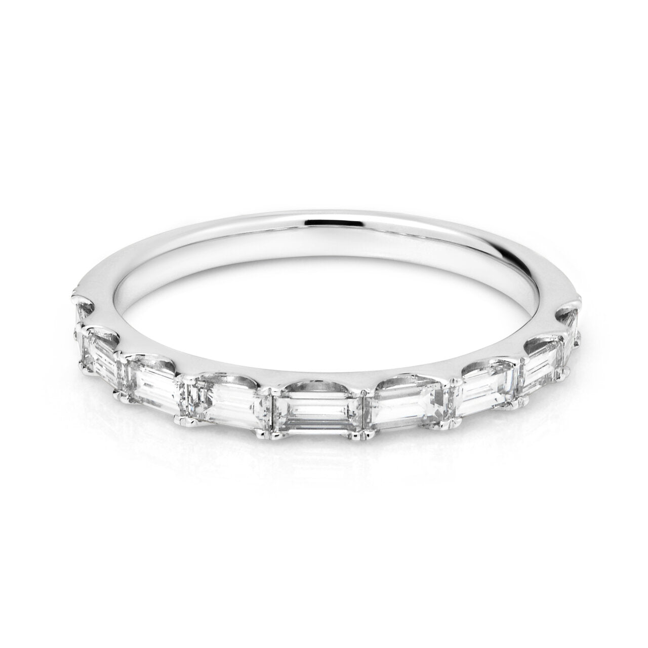 18ct White Gold Baguette Diamond Half Eternity Ring