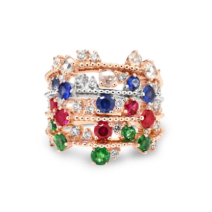 18ct Rose Gold Ruby and Diamond Twinkle Ring